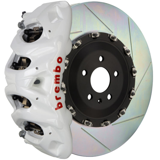 Brembo 11-18 Cayenne Turbo Rear GT BBK 4 Piston Cast 380x28 2pc Rotor Slotted Type-1- White