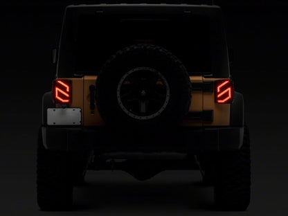 Raxiom 07-18 Jeep Wrangler JK Axial Series Trident LED Tail Lights- Blk Housing (Smoked Lens)