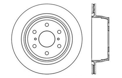 StopTech 05-10 GMC Sierra (w/ Rear Drum) / 07-09 GMC Yukon Rear Right Slotted & Drilled Rotor