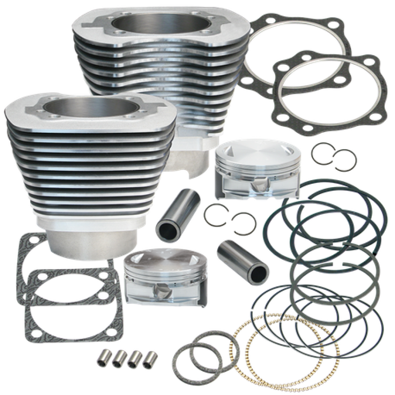 S&S Cycle 99-06 BT 4-1/8in Bore Cylinder Kit For Early Production S&S T117 Engines - Silver