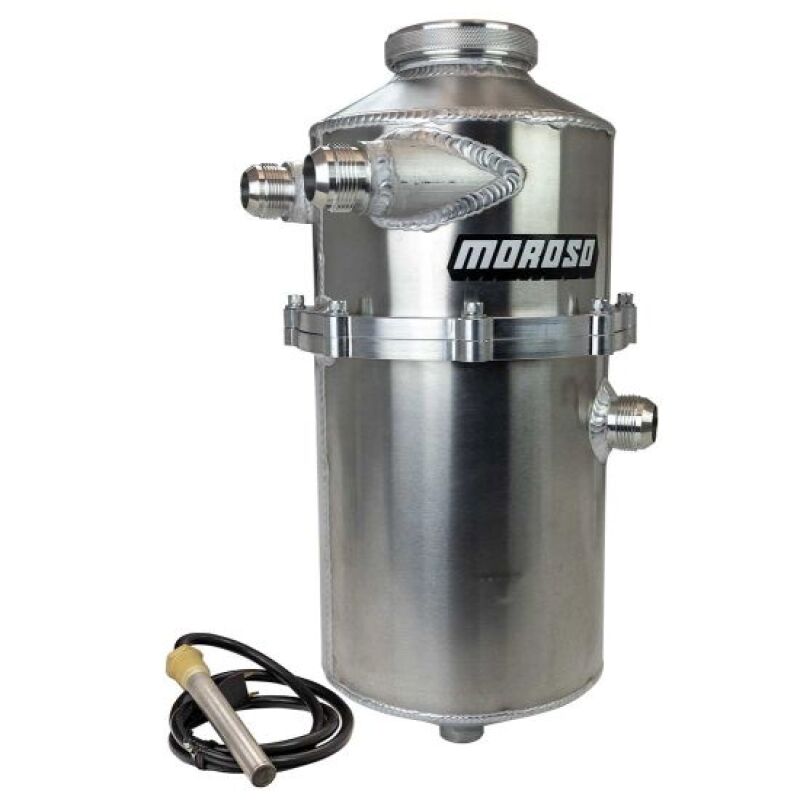 Moroso 2 Pc 60/40 Split 16.5in Tall 7in Dia 7.5qt Dual Inlet Dry Sump Tank w/16AN Male Fitting