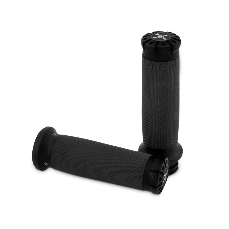 Burly Brand 82-17 H-D Dual Cable Set Hawk Billet Handle Grip Set - Textured Black