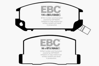 EBC 85-90 Toyota MR2 1.6 Ultimax2 Rear Brake Pads