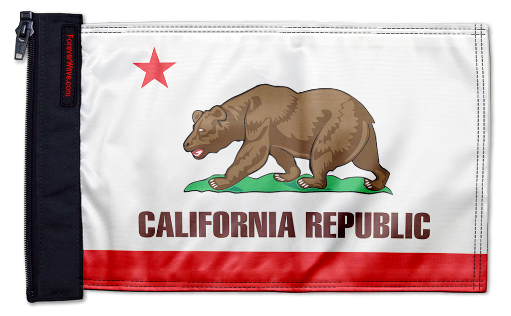 State Flag California 12"x18" Forever Wave Flag for Golf Carts