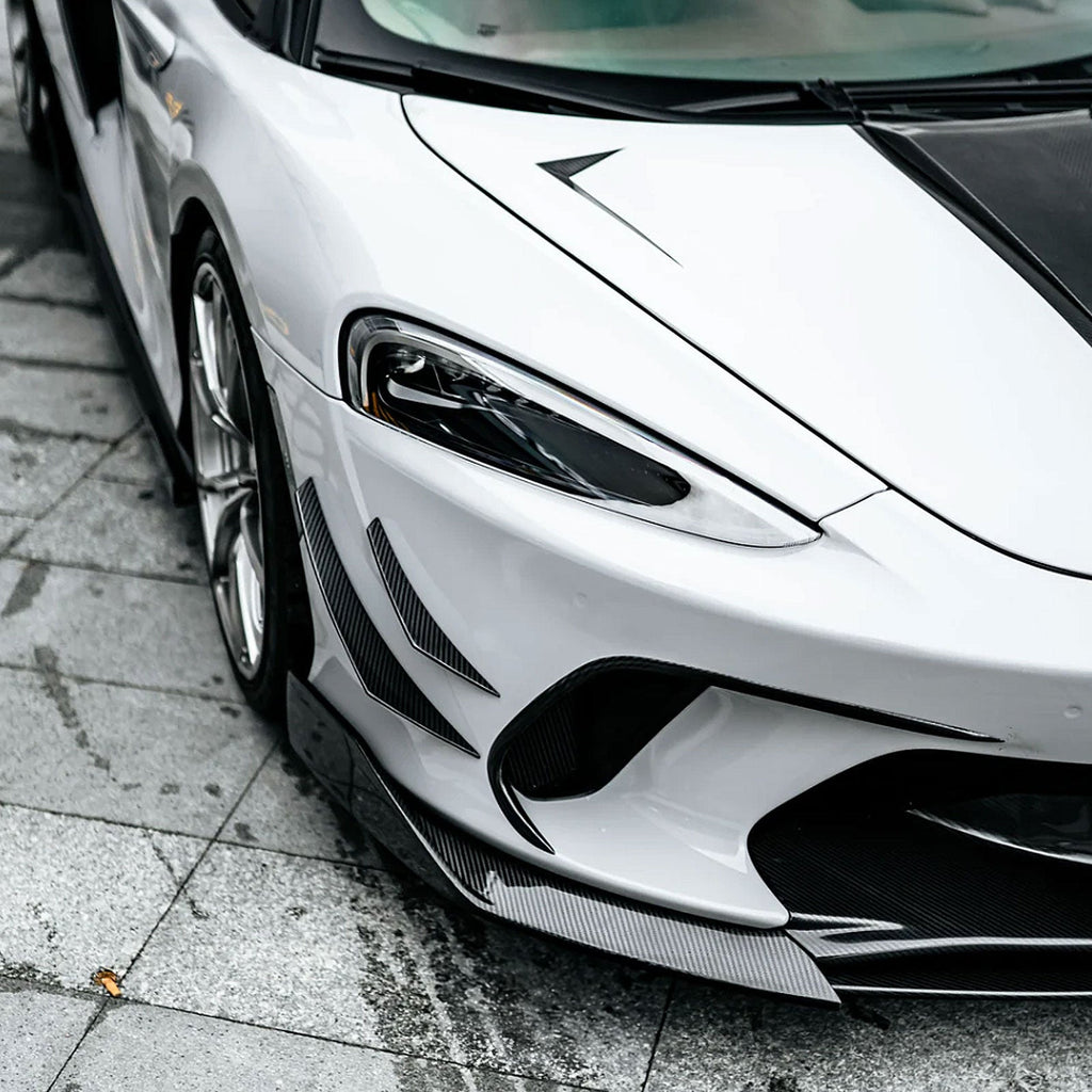 PRO Style Dry Carbon Fiber Front Bumper Splitters for McLaren GT - Bull Boost Performance