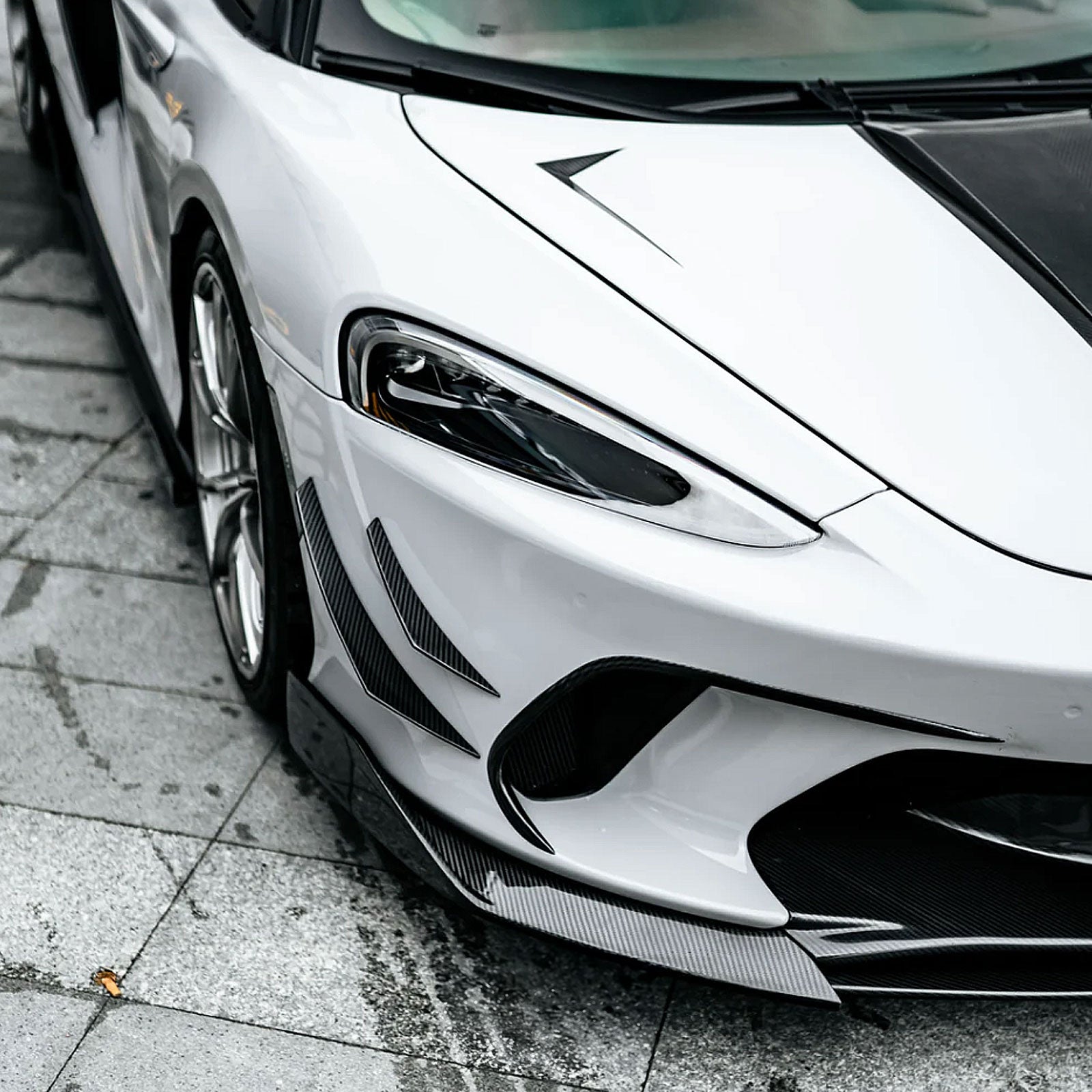 PRO Style Dry Carbon Fiber Front Bumper Splitters for McLaren GT - Bull Boost Performance