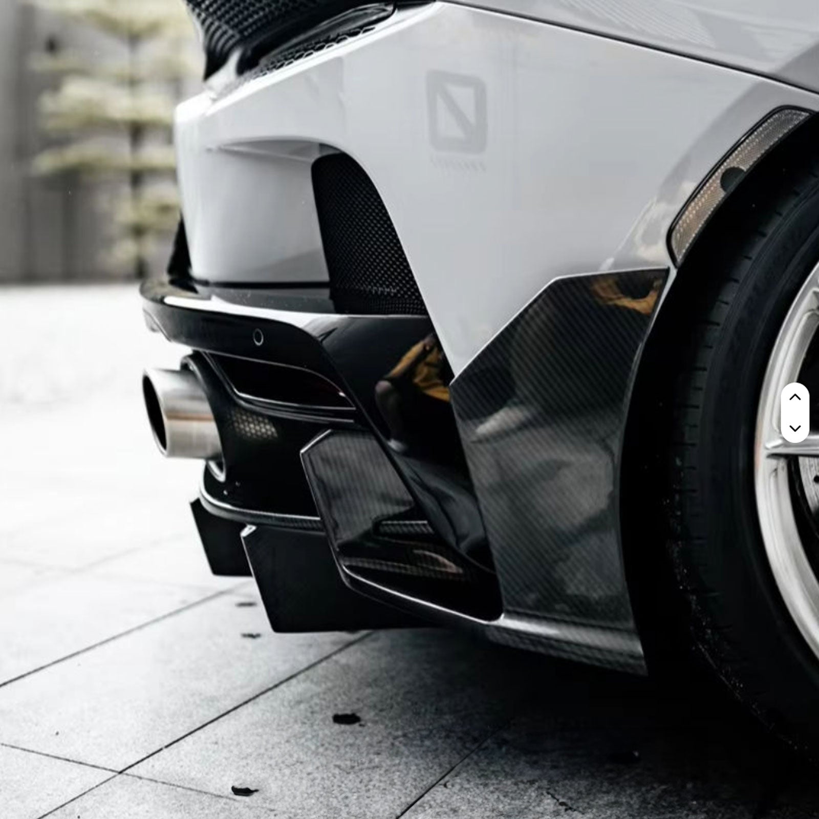 MWD Style Carbon Fiber Rear Diffuser Spats Canards for McLaren GT - Bull Boost Performance