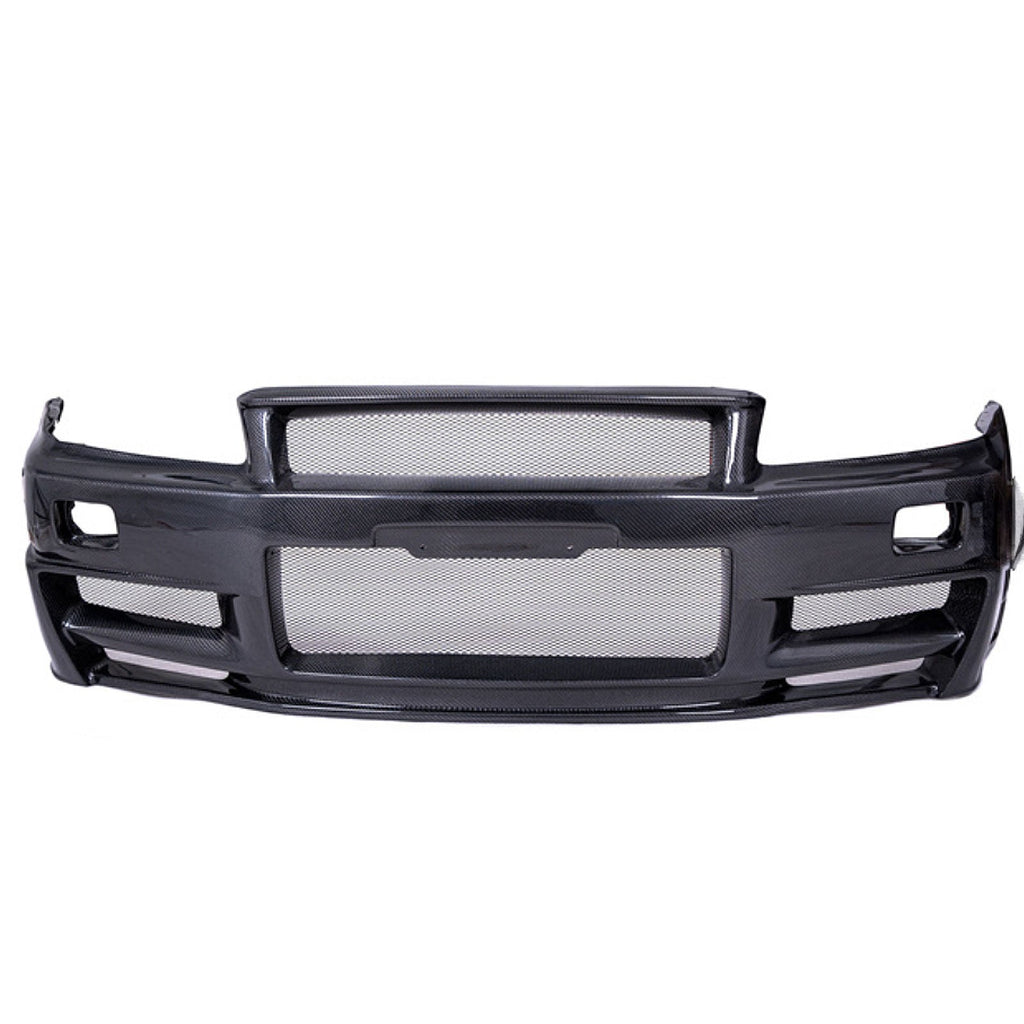 Full Carbon Fiber Z Tune Style Front End Conversion Kit for Nissan Skyline R34 GTT GTR - Bull Boost Performance