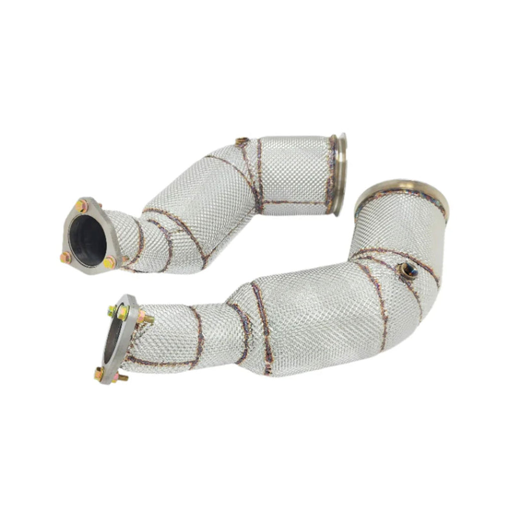 Catless High Flow 304 Stainless Exhaust Downpipe for Audi RS6 RS7 C8 4.0TT - Bull Boost Performance