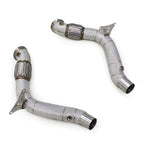 High Flow Exhaust Catless Downpipe Heatshield for Ferrari 488 3.9T V8 GTB Pista Spider - Bull Boost Performance