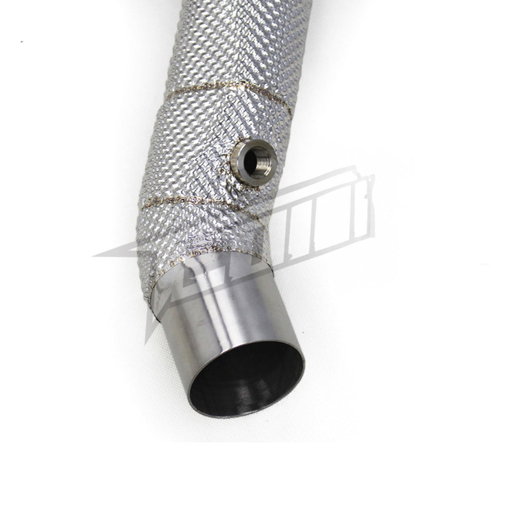 High Flow Exhaust Catless Downpipe Heatshield for Ferrari 488 3.9T V8 GTB Pista Spider - Bull Boost Performance