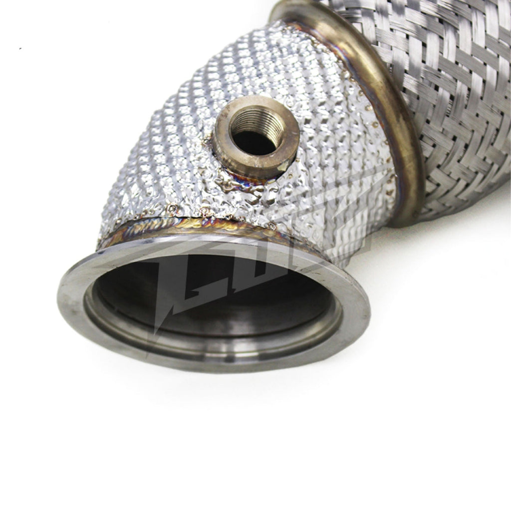 High Flow Exhaust Catless Downpipe Heatshield for Ferrari 488 3.9T V8 GTB Pista Spider - Bull Boost Performance