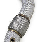 High Flow Exhaust Catless Downpipe Heatshield for Ferrari 488 3.9T V8 GTB Pista Spider - Bull Boost Performance