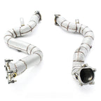 Catless High Flow 304 Stainless Exhaust Downpipe for Audi RS6 C7 4.0TT - Bull Boost Performance