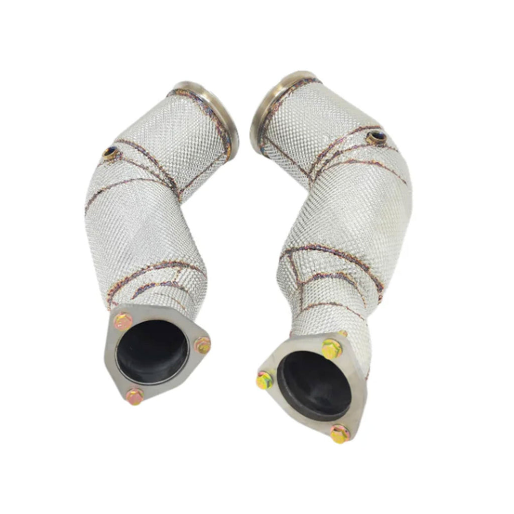 Catless High Flow 304 Stainless Exhaust Downpipe for Audi RS6 RS7 C8 4.0TT - Bull Boost Performance