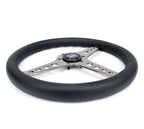 NRG Light Weight Gaming Steering Wheel - Driftz 350mm 3 Black Chrome Spokes Perforated Leather