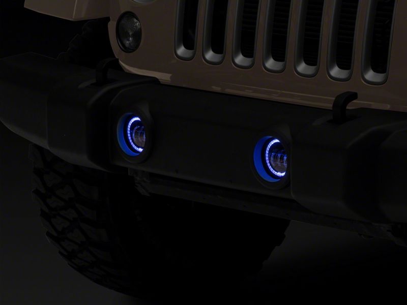 Raxiom 07-18 Jeep Wrangler JK Axial Series 4-In LED Fog Lights w/ RGB Halo