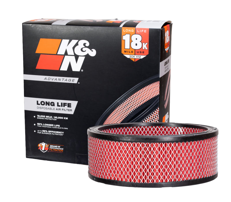 K&N Advantage Air Filter 18K Miles Buick Gm Olds Pontiac Dacia 1963-2012