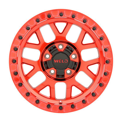 Weld Off-Road W905 17X9 Cinch Beadlock 6X135 6X139.7 ET-12 BS4.50 Candy Red / Red Ring 106.1