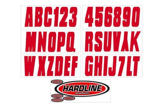 Hardline Boat Lettering Registration Kit 3 in. - 350 Red Solid