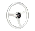NRG Aluminum Steering Wheel 330mm - Heritage Solid Spoke - Ergonomic Grip - Anadized Silver