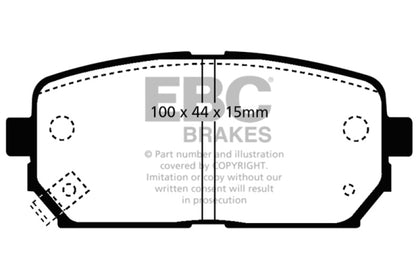 EBC 2007-2010 Kia Rondo 2.4L Ultimax2 Rear Brake Pads