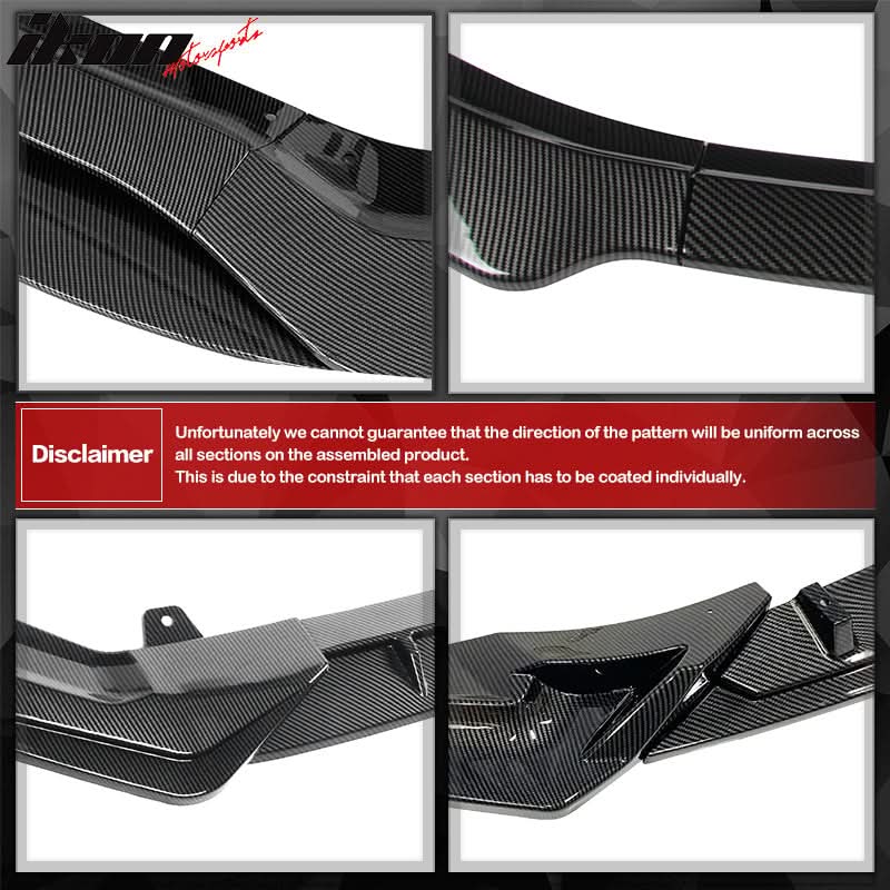 2017-2023 Tesla Model 3 V Front Bumper Lip 3PC - Forged Carbon Fiber