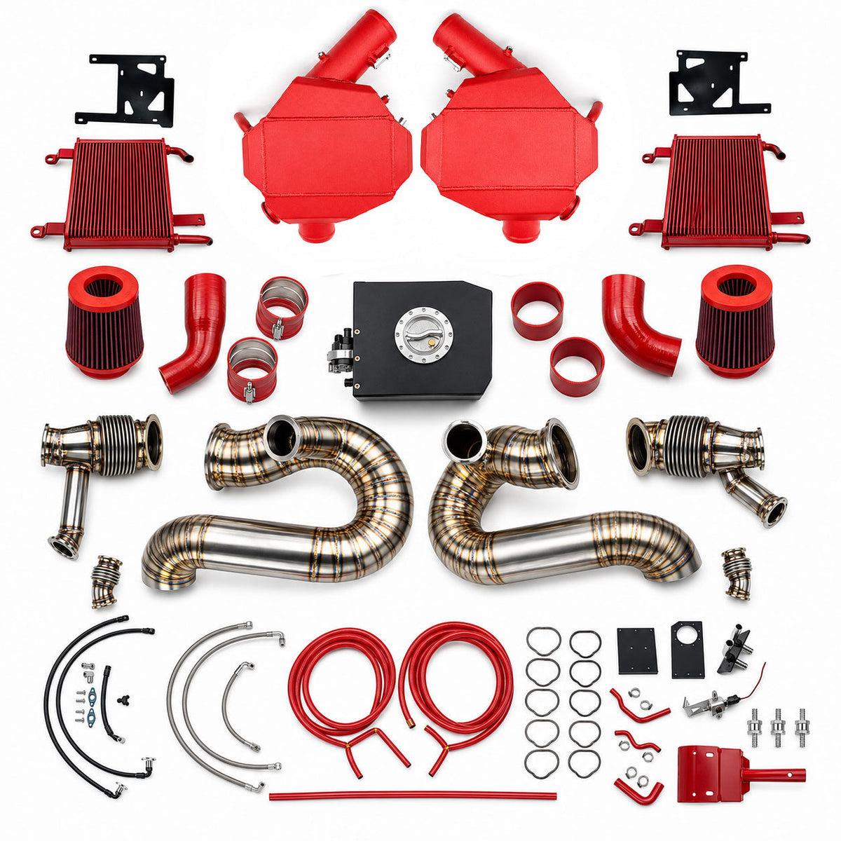 Twin Turbo Exhaust System Kit for Lamborghini Huracan LP580 LP610 5.2L 2014-24 EVO STO by Stratec Systems