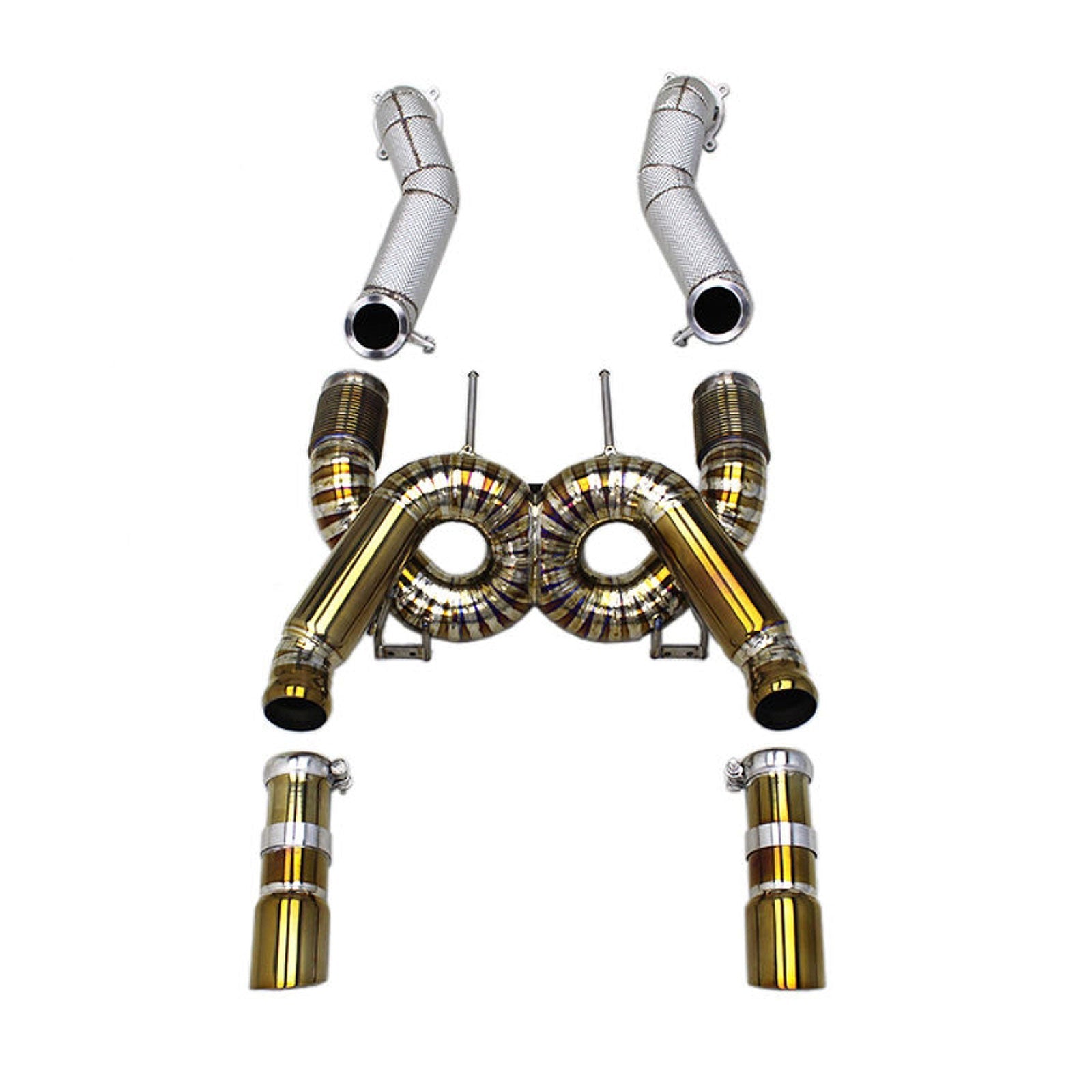 Titanium X Pipe Catback Exhaust System For McLaren 720s 4.0T Spider - Bull Boost Performance