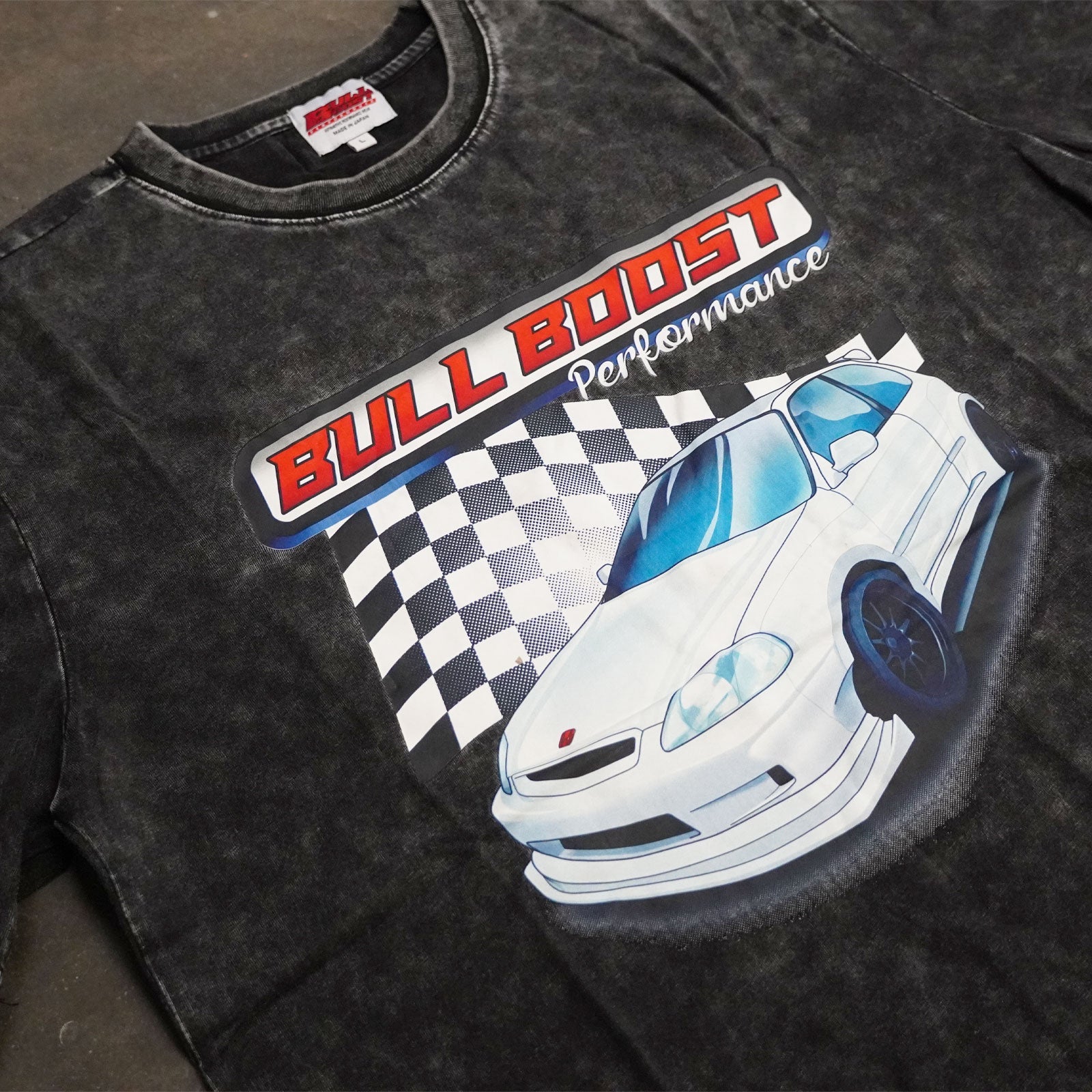Vintage Acid Wash 250GSM Honda Civic EK Hatch Heavy Cotton Pre Shrunk T Shirt - Bull Boost Performance