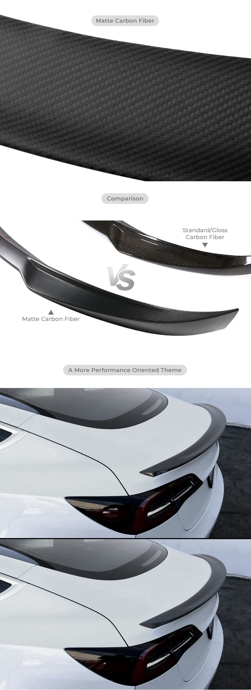 2008-2014 Mercedes-Benz C-Class W204 2 Door Trunk Spoiler Carbon Fiber