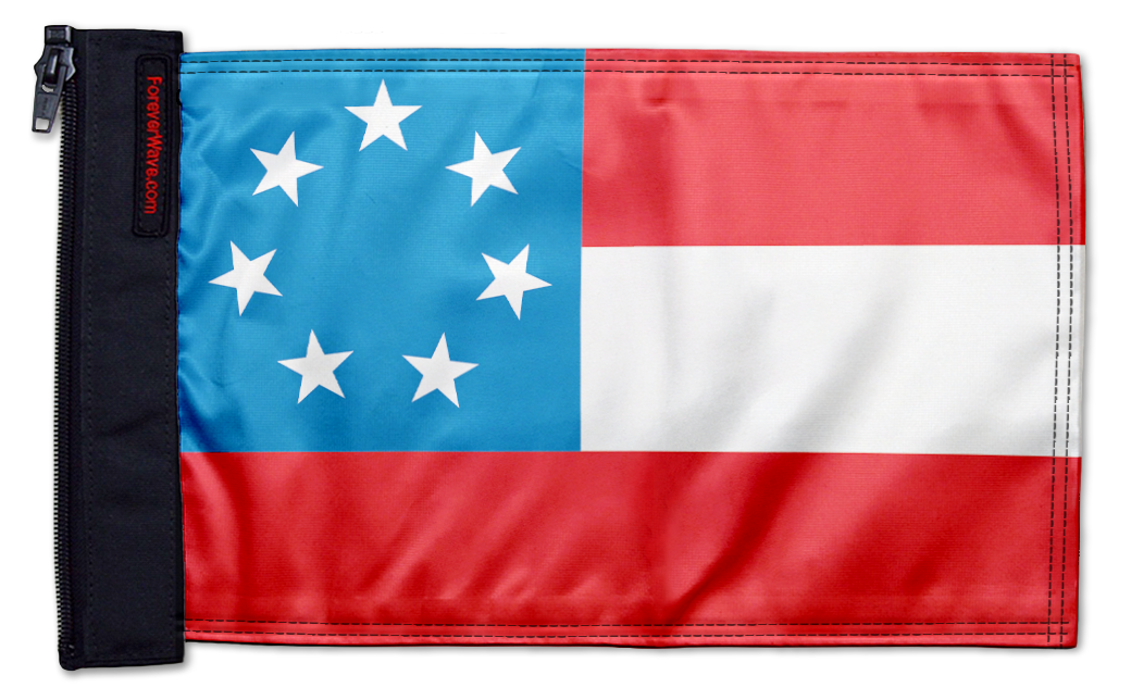 1st Confederate 7 Star 12"x18" Forever Wave Flag for Jeep Wrangler JKU 4-Door 2007-2018
