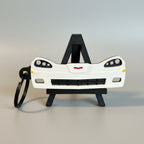 White Corvette C6 3D-printed keychain