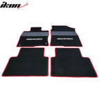 Car Floor Mat for 2016-2021 Honda Civic Black Gray Stripe 4PC Nylon