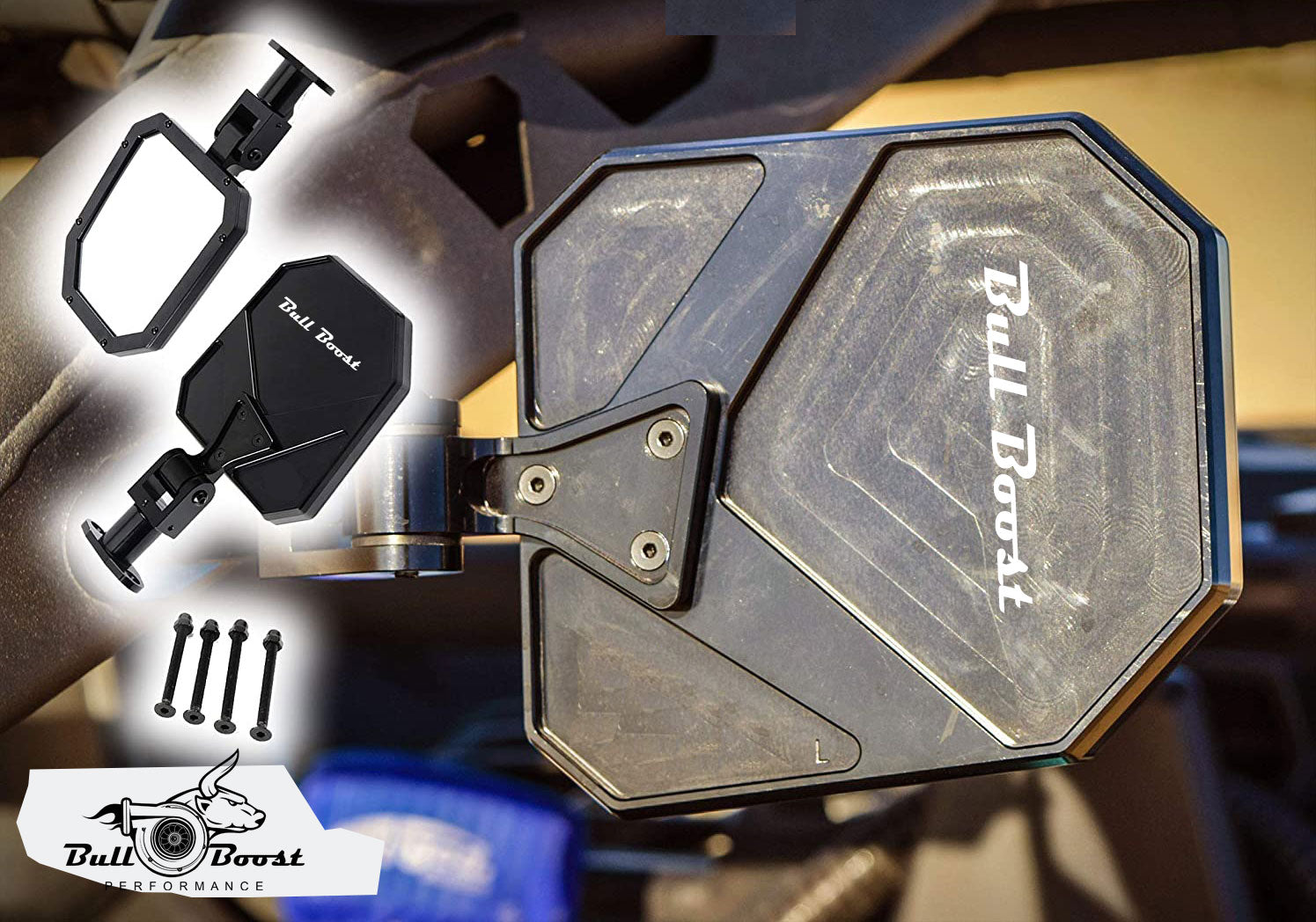 BILLET Rear Racing Side Mirrors For Can Am Maverick X3 Max Turbo R 2017-2023 - Bull Boost Performance
