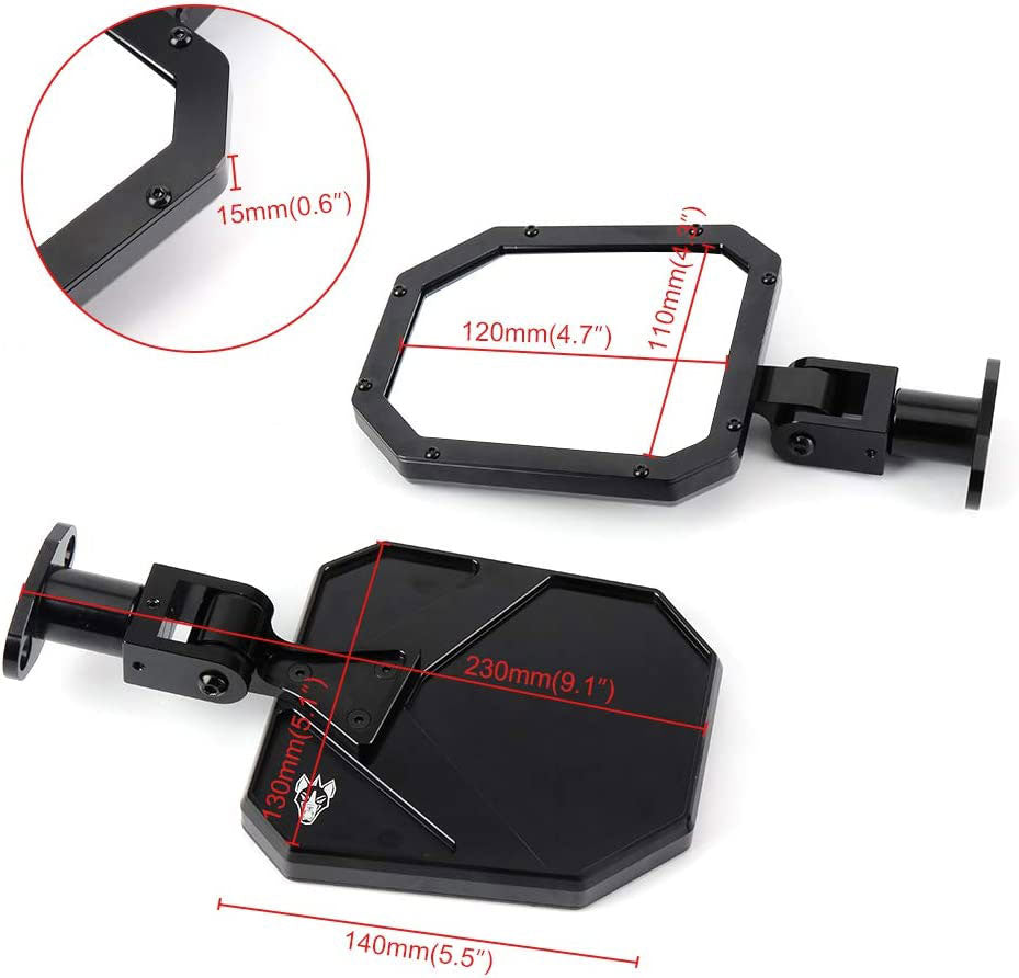 BILLET Rear Racing Side Mirrors For Can Am Maverick X3 Max Turbo R 2017-2023 - Bull Boost Performance
