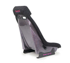 NRG GT Retro Bucket Seat - Black Vegan Leather Black Stitching Multicolor Fiberglass Back w/ Glitter