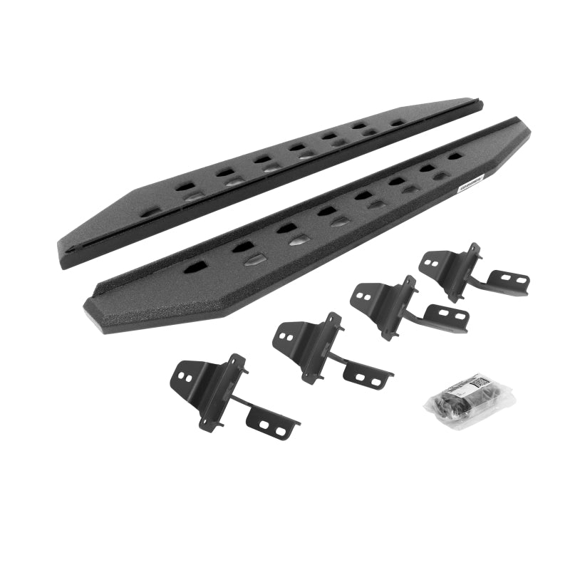 Go Rhino 07-18 Jeep Wrangler JK 2DR RB20 Slim Running Boards Kit (Incl. Brackets) - Bedliner Coating