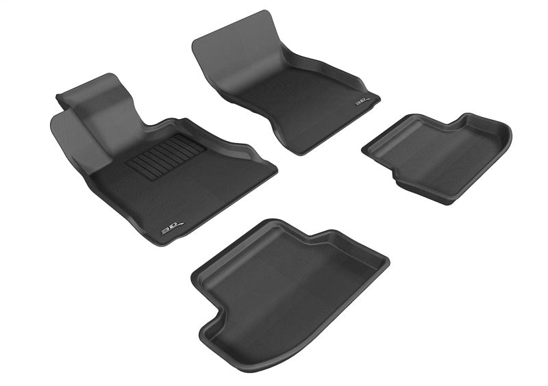 3D MAXpider 2015-2020 BMW 5 Series F10 Kagu 1st & 2nd Row Floormats - Black