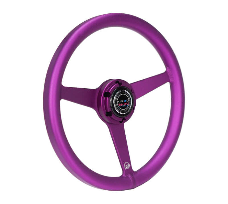 NRG Aluminum Steering Wheel 330mm - Heritage Solid Spoke - Ergonomic Grip - Anadized Purple