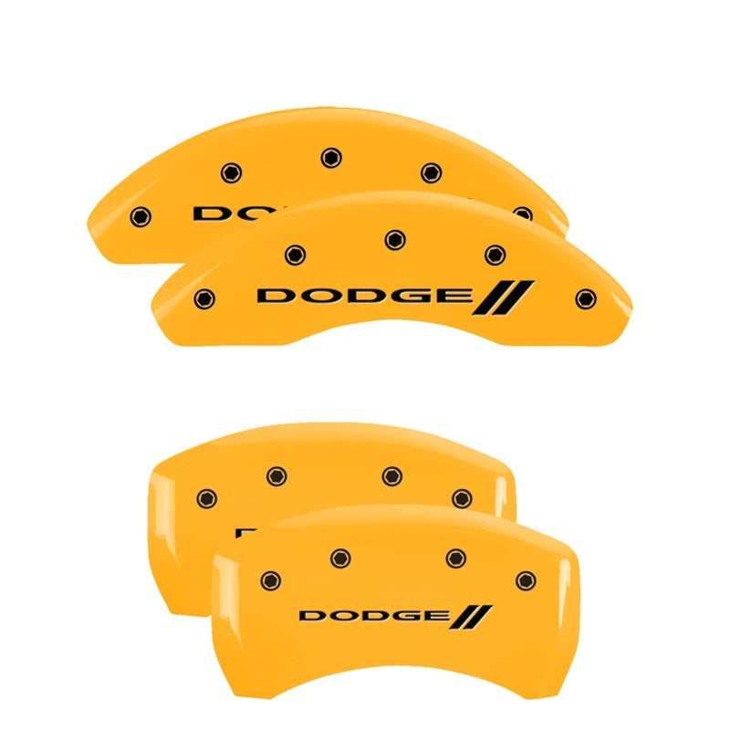 MGP 4 Caliper Covers Engraved F & R Bowtie Yellow Finish Black Char 2002 Chevrolet Silverado 1500