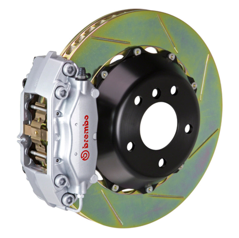 Brembo 90-96 300ZX Rear GT BBK 4 Piston Cast 345x28 2pc Rotor Slotted Type-1-Silver