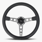 The Daytona | Black Leather | Graphite Spoke | Black Stitch