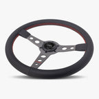 The Daytona | Black Leather | Graphite Spoke | Red Stitch