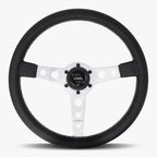 The Daytona | Black Leather | Silver Spoke | White Stitch