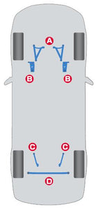 Cusco Power Brace Rear MEMBER Side GRB GH8 GVB SH5 BR9 BM9