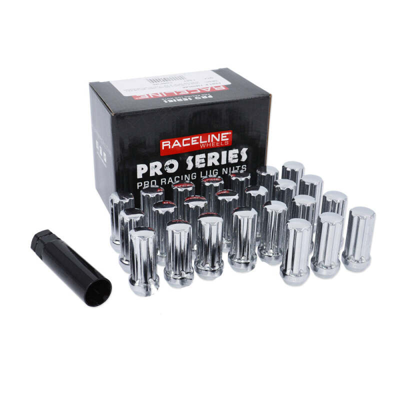 Raceline 12x1.50mm Spline Chrome Lug Nuts (Set of 24)