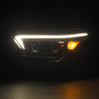 AlphaRex 23-24 Toyota Tacoma LUXX-Series LED Proj Headlights Alpha Blk w/Actv Light & Seq. Sig + DRL
