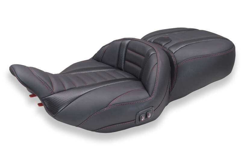 Mustang 23-26 Harley CVO Road Glide, Street Glide, Heated Deluxe ST 1pc 2Up Blk w/ D Cherry Thread