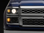 Raxiom 14-15 Chevrolet Silverado 1500 OE Projector Headlights/Chrome Trim- Black- Clear Lens